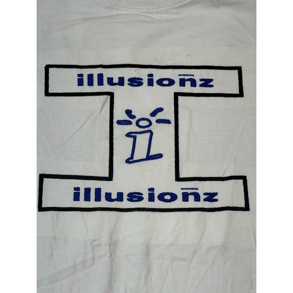 Illusionz White Long Sleeve T Shirt Size 4X Graphic Print Cotton - Picture 2 of 5